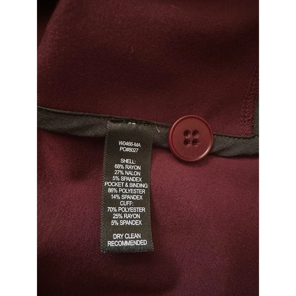 Career Betabrand Classic Blazer Tailored Stretch Ponte Burgundy Wine M